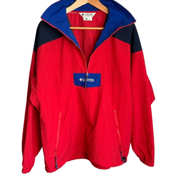 Vintage Columbia Sportswear Pullover Windbreaker Red and Blue Men’s Small - Picture 1 of 7